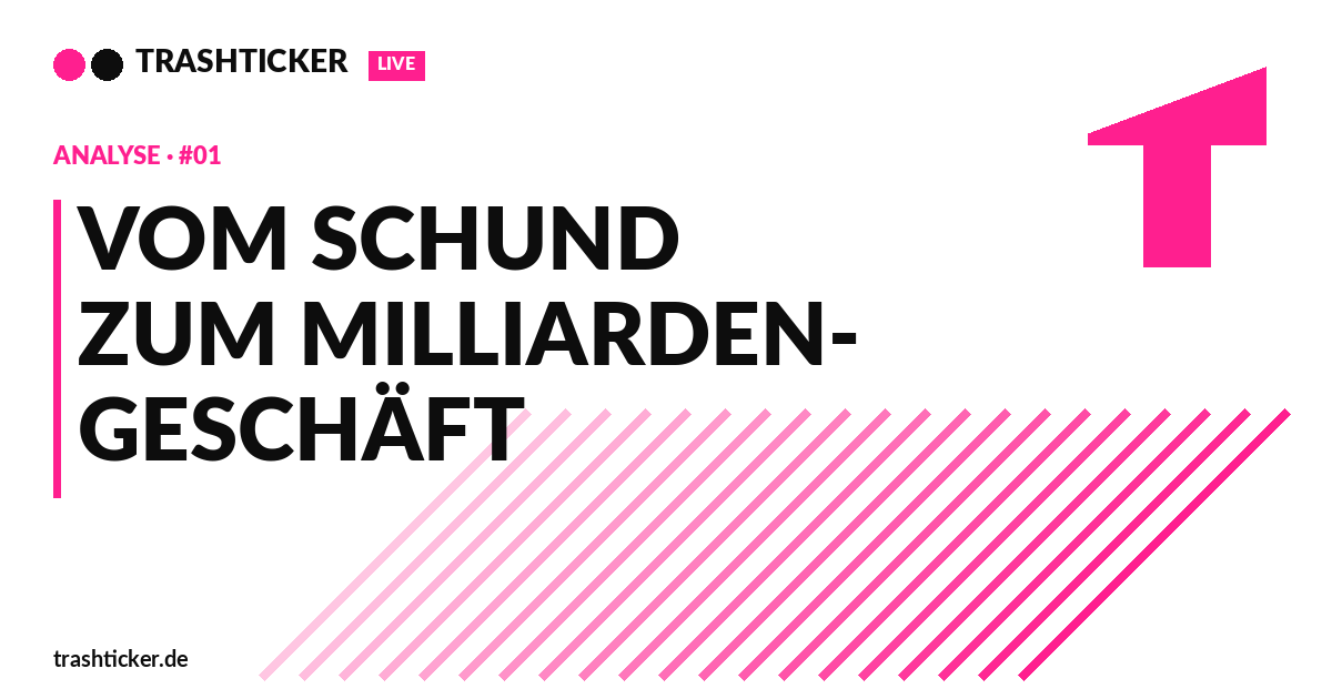 Hero-Grafik: Pink-Diagonalen und Aufwärtspfeil — Reality-TV-Wachstum