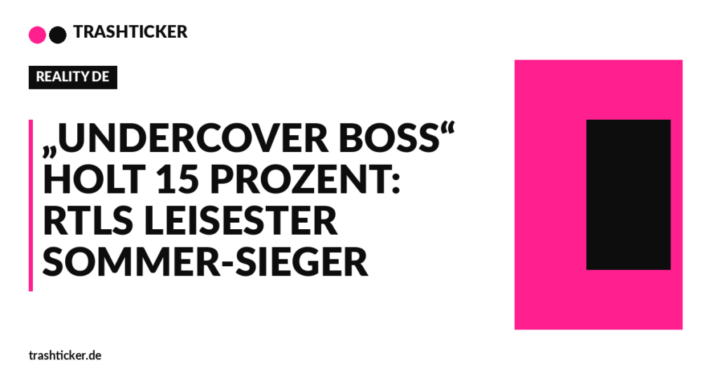 Trashticker-Cover für: „Undercover Boss“ holt 15 Prozent: RTLs leisester Sommer-Sieger
