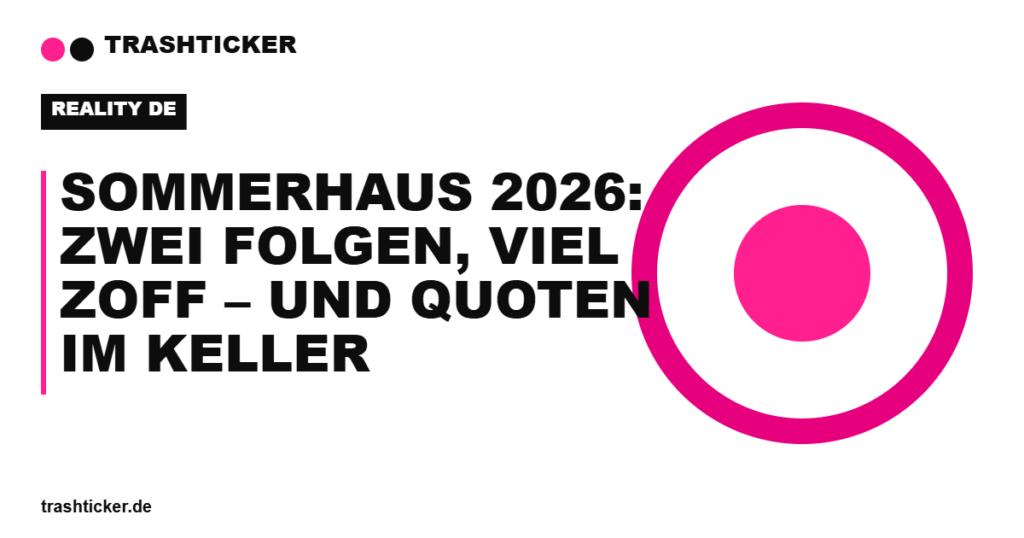 Trashticker-Cover für: Sommerhaus 2026: Zwei Folgen, viel Zoff – und Quoten im Keller
