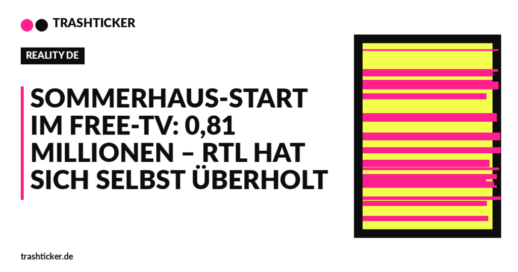 Trashticker-Cover fuer: Sommerhaus-Start im Free-TV: 0,81 Millionen – RTL hat sich selbst überholt